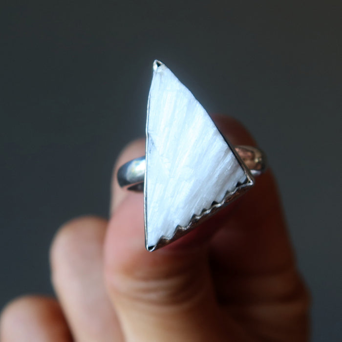 raw scolecite ring