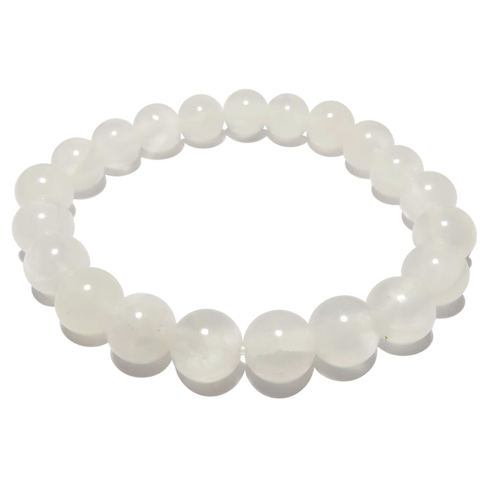 white selenite stretch bracelet 8mm