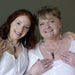 mother and daughter wearing female wearing selenite goddess necklaces