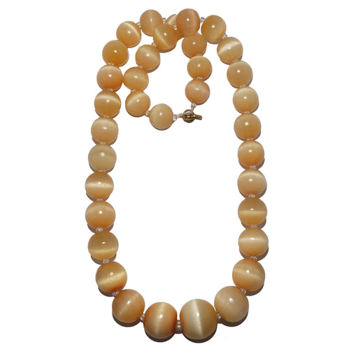 orange selenite beaded necklace
