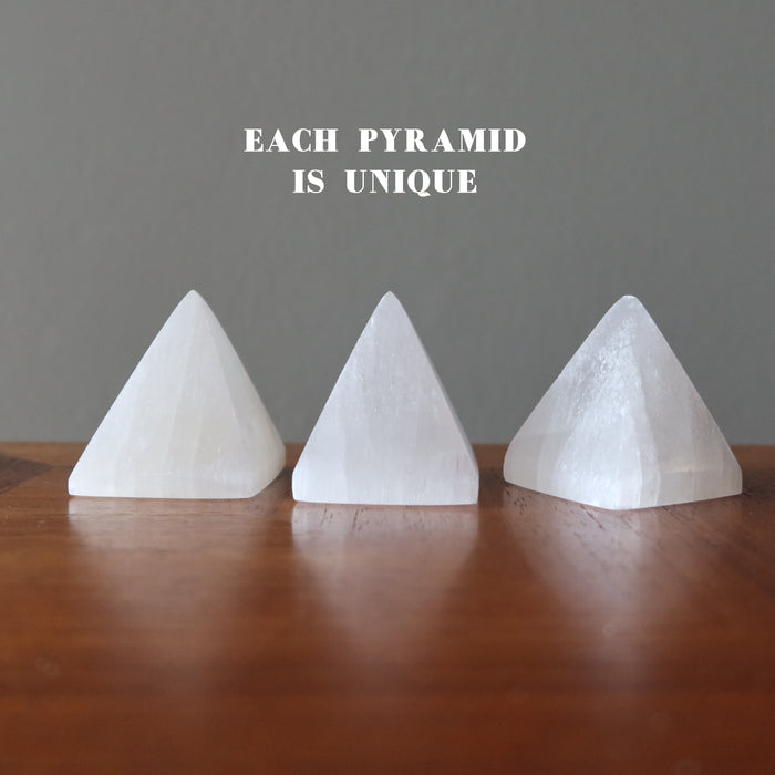 selenite pyramids