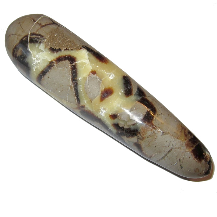 Septarian Wand Massage Yellow Brown Rounded Rock Cave