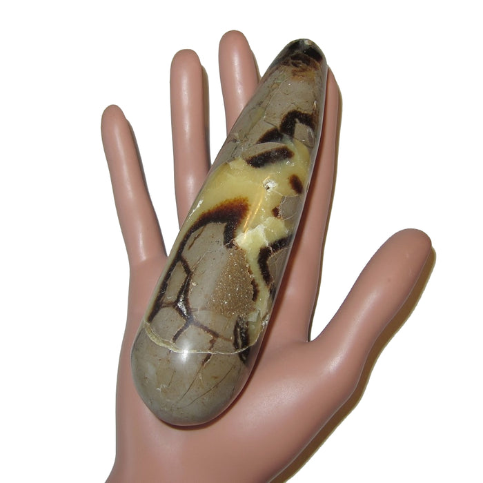 Septarian Wand Massage Yellow Brown Rounded Rock Cave
