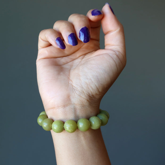olive green serpentine stretch bracelet