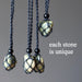 serpentine tumbled stone in macrame necklaces