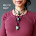 serpentine tumbled stone in macrame necklaces