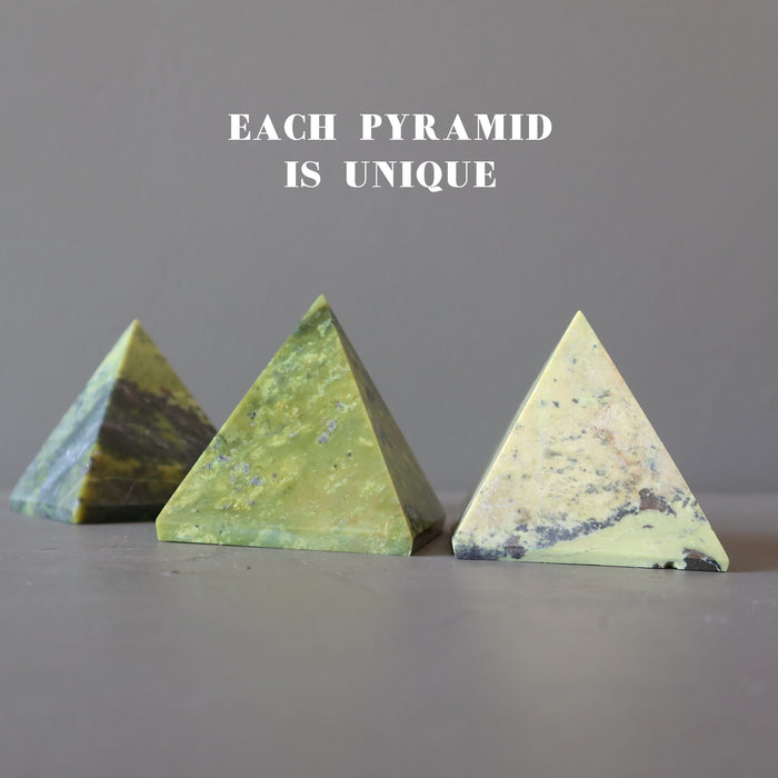 three serpentine Pyramids