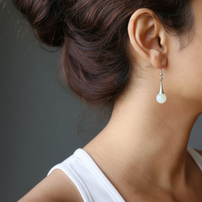 serpentine earring on model