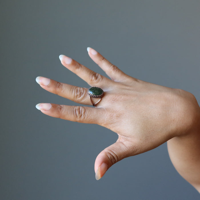 wearing Adjustable Copper Serpentine Ring