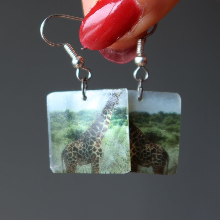 Shell Earrings and Pendant Set Giraffe Jewelry