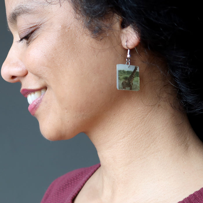 Shell Earrings and Pendant Set Giraffe Jewelry