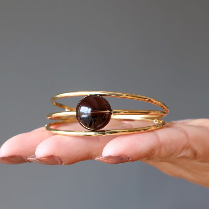 holding on the palm Smoky Quartz Bracelet 