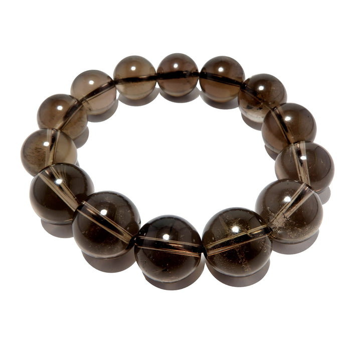 polished round beaded Smoky Quartz Bracelet