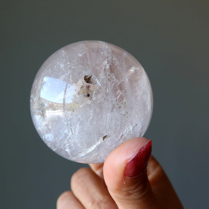 included smoky quartz sphere