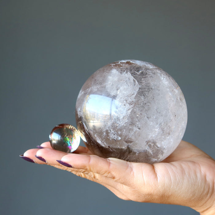 Smoky Quartz Sphere Rainbow Dapper Crystal Ball