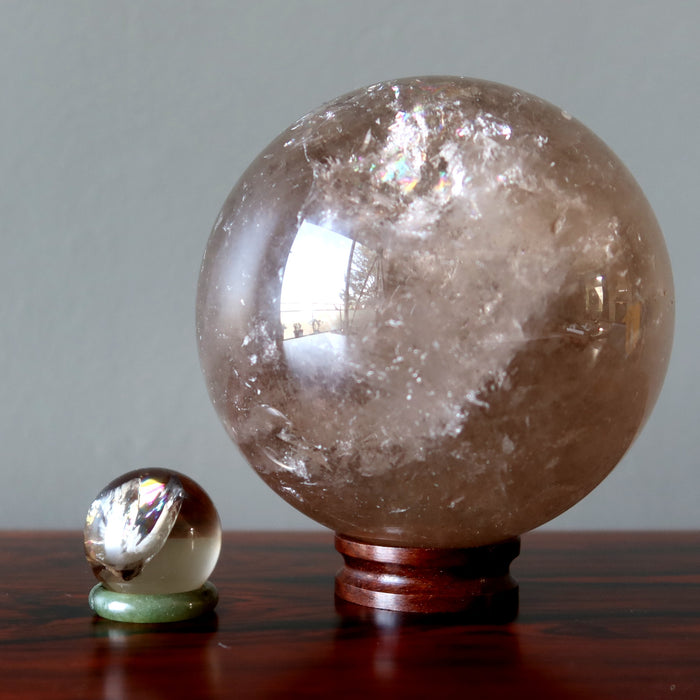 Smoky Quartz Sphere Rainbow Dapper Crystal Ball