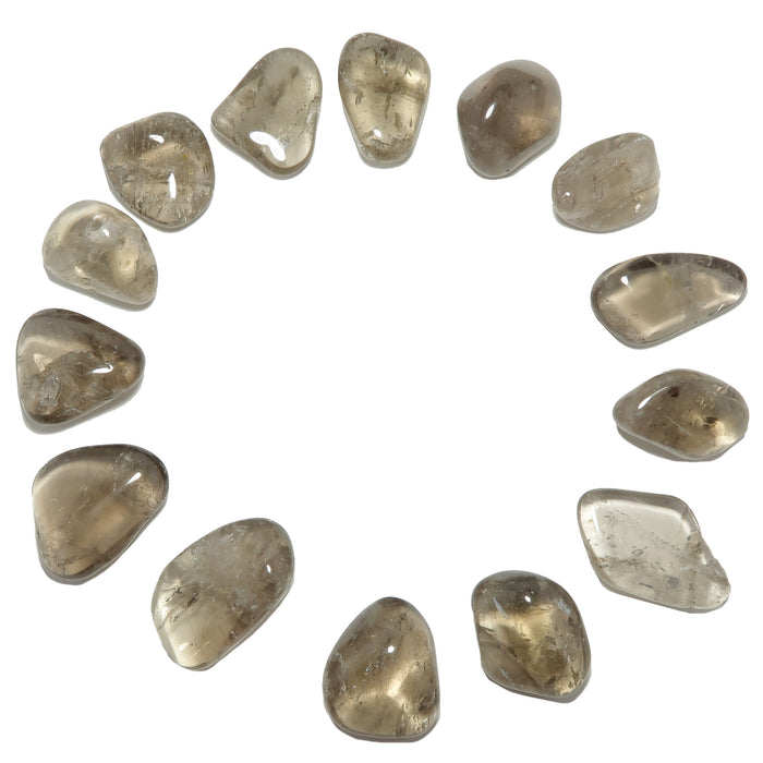 14 Smoky Quartz Tumbled Stones 