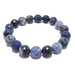 faceted round beaded sodalite bracelet