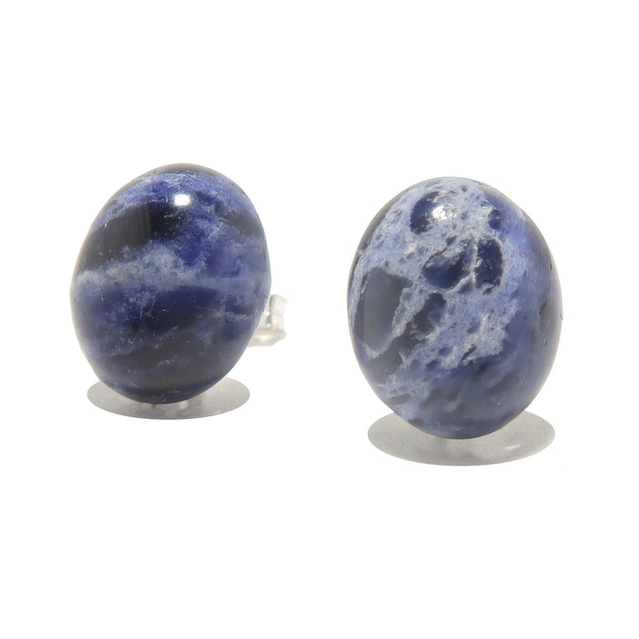 Sodalite Earrings Mindful Blue Studs Sterling Silver