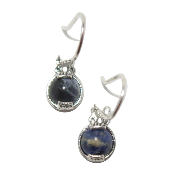 Sodalite Earrings Spiritual Blue Night Sterling Silver