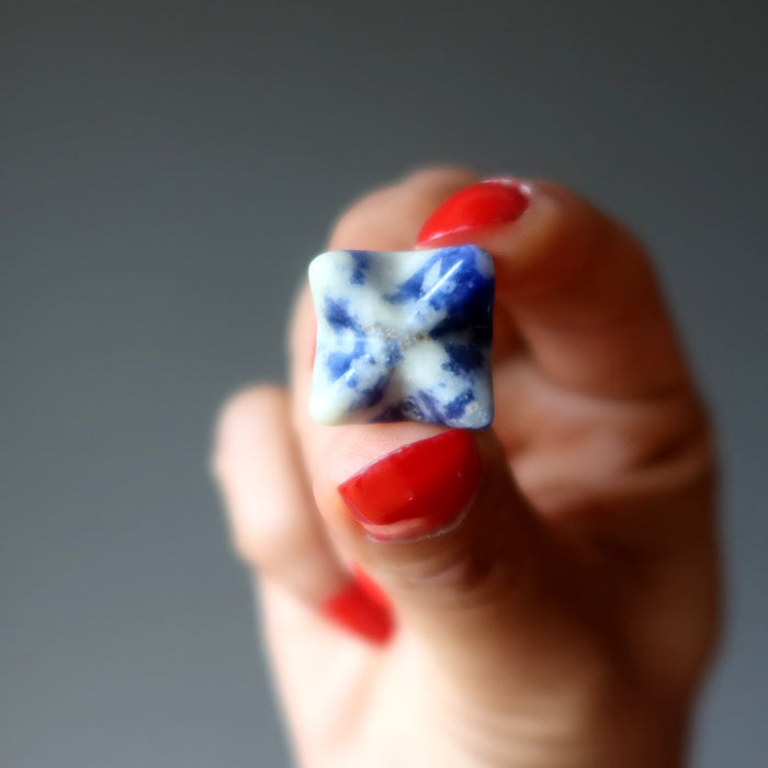 Sodalite Merkaba Blue Wishing Star Meditation Crystal Carving