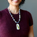 sheila of satin crystals wearing Sodalite Magnesite Necklace