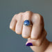 model wearing Sterling Silver Adjustable Sodalite Ring 