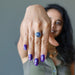 sheila of satin crystals wearing Sterling Silver Adjustable Sodalite Ring  