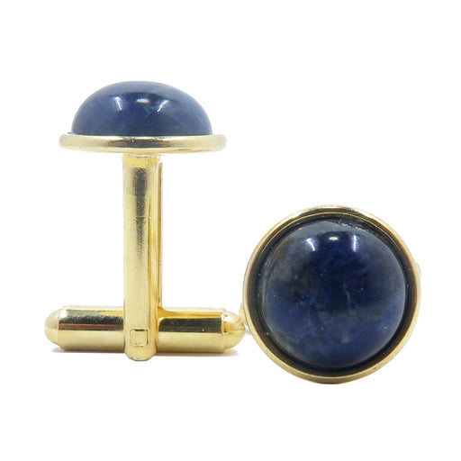 sodalite gemstones in gold brass cufflinks