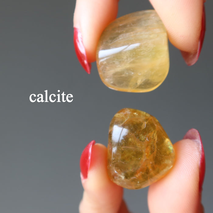 honey calcite tumbled stones