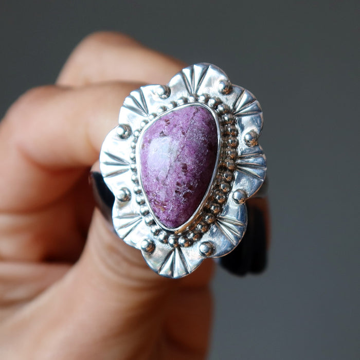 sugilite flower ring
