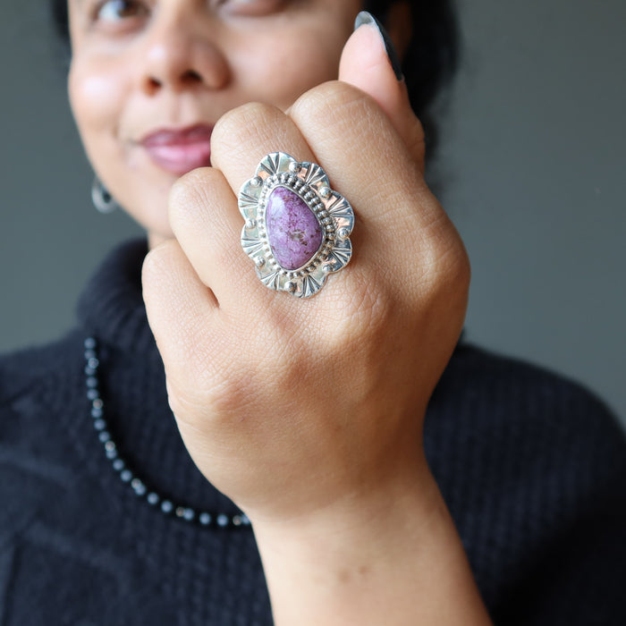 sugilite flower ring