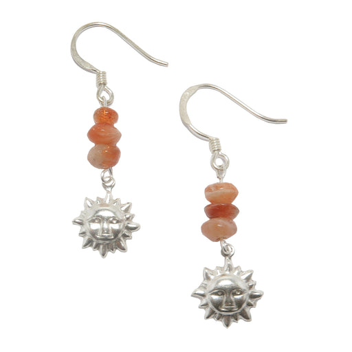 sunstone sterling silver sun earrings