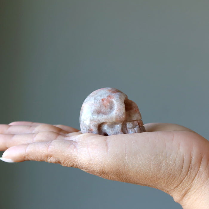 Sunstone Skull Happy Orange Funny Bone Stone