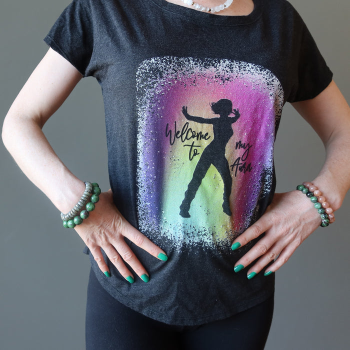 Satin Crystals T-Shirt Welcome to my Aura Dancer