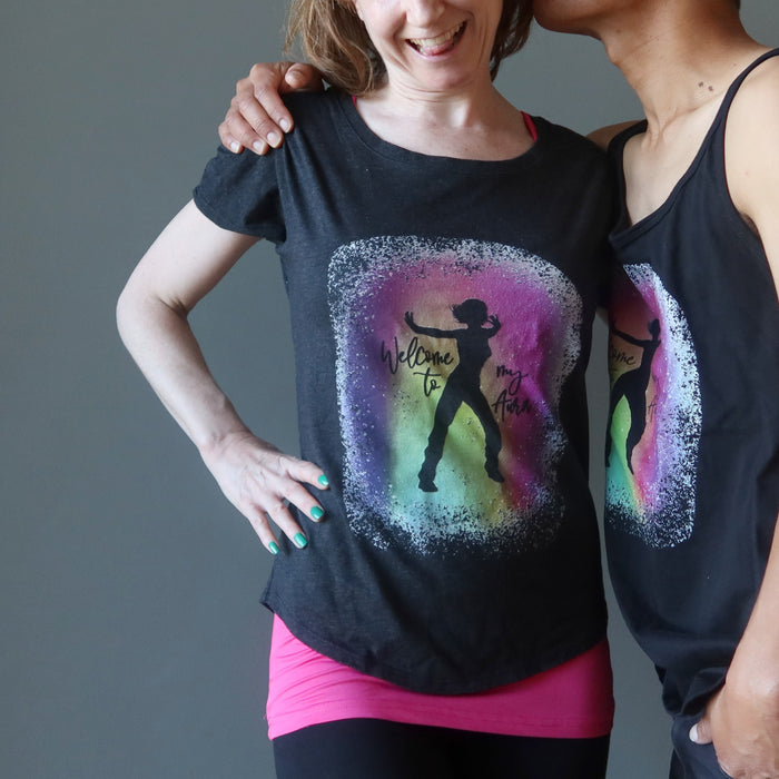 Satin Crystals T-Shirt Welcome to my Aura Dancer