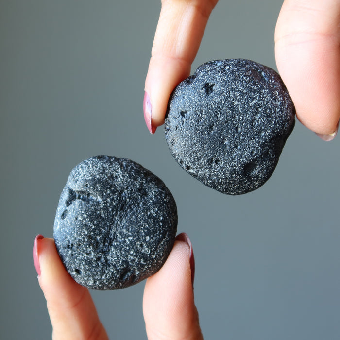 Black Tektite Meteorite Pair Lovers in the Night