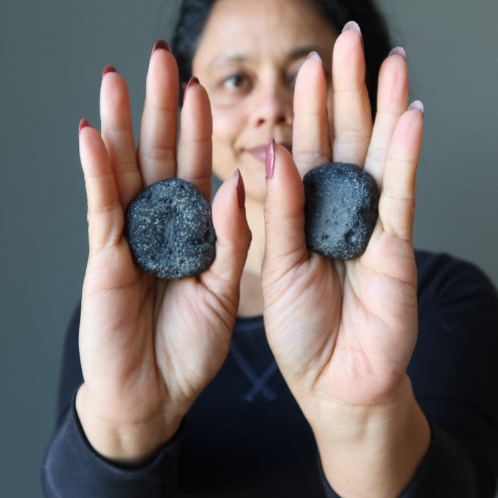 Black Tektite Meteorite Pair Lovers in the Night