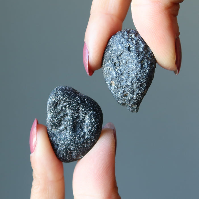 Black Tektite Meteorite Pair Lovers in the Night