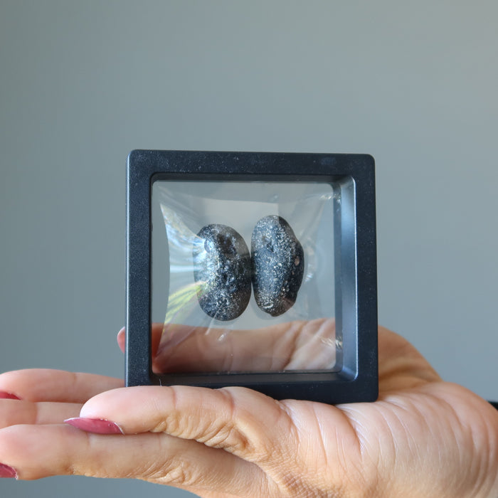 Black Tektite Meteorite Pair Lovers in the Night