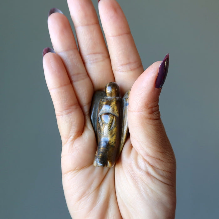 raising Tigers Eye Angel in the palm