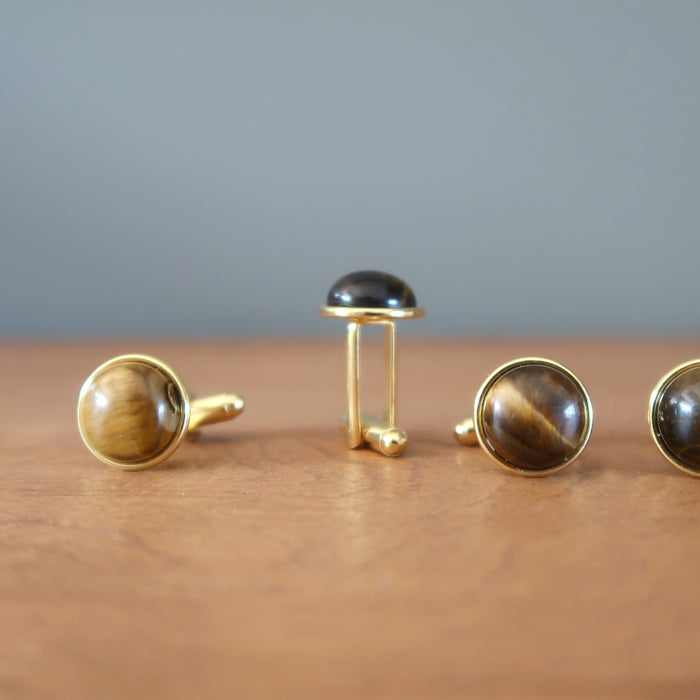 tigers eye cufflinks in fold