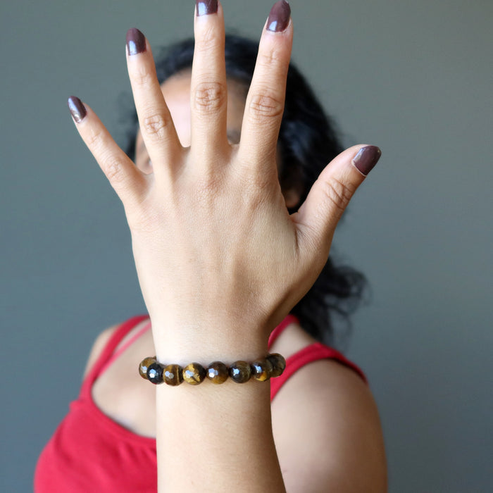 faceted golden tigers eye bracelet