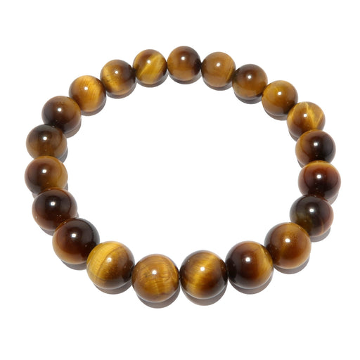 golden brown tigers eye round stretch bracelet
