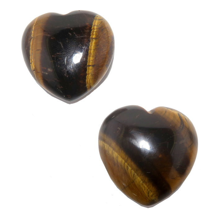 golden brown tigers eye heart set