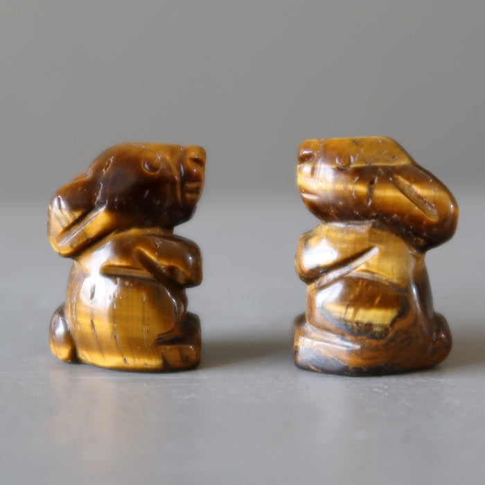 two 1" Tigers Eye Rabbits 