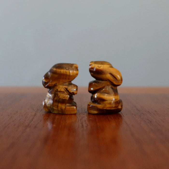 two 1" Tigers Eye Rabbits 