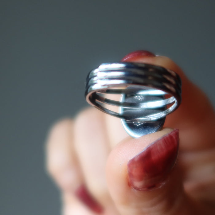 tigers eye gunmetal ring 