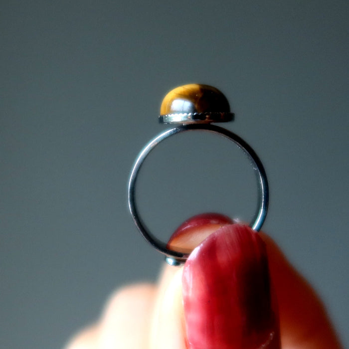 tigers eye gunmetal ring 