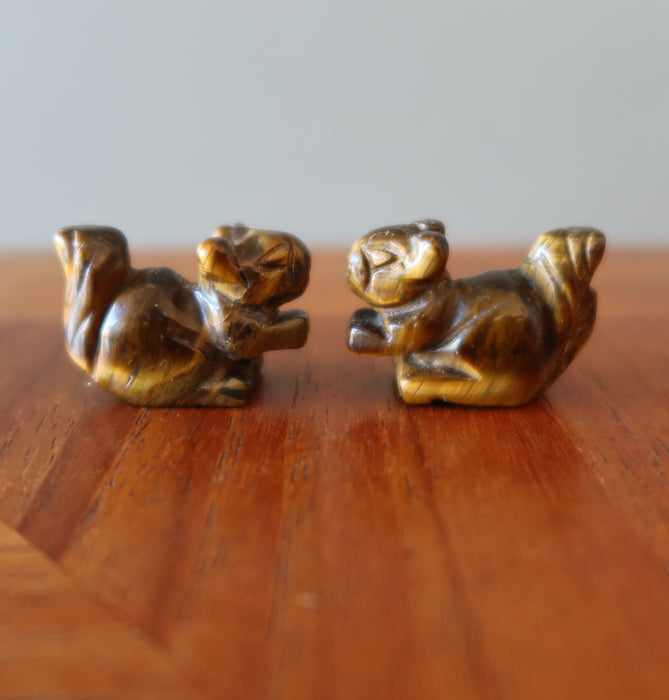 2 Tigers Eye squirrels 